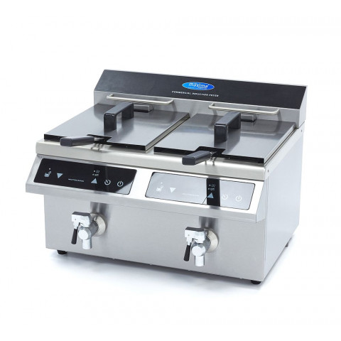Индукционен фритюрник MAXIMA 2x8л с кран за източване