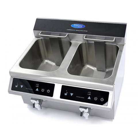 Индукционен фритюрник MAXIMA 2x8л с кран за източване