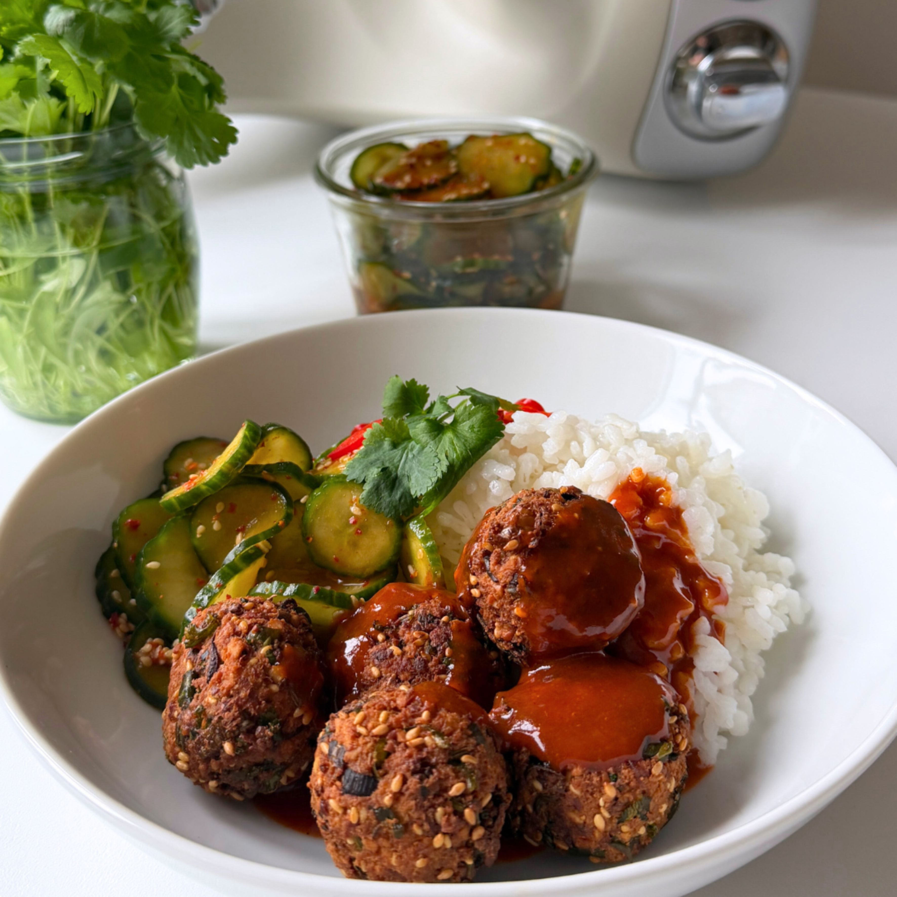 Корейски фалафел рецепт - хрупкав фалафел с gochujang сос